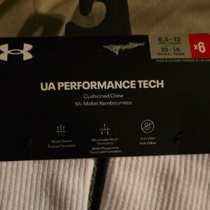 Under Armour Black and White Performance Crew Socks
